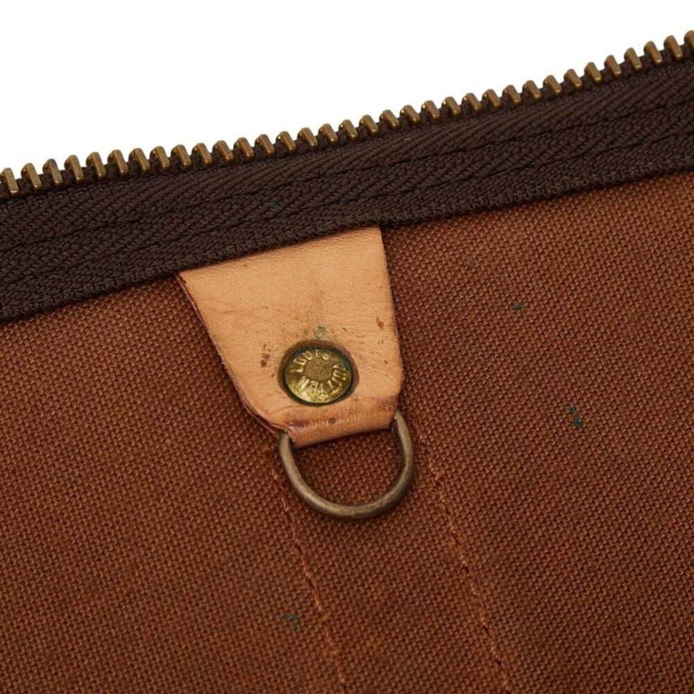 LOUIS VUITTON Authentic Brown Monogram Leather Keepall 60 Boston Bag - Picture 8 of 12